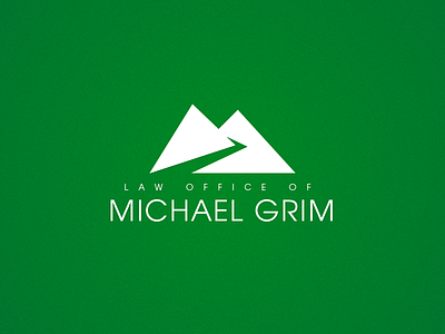 Logo - The Law Office of Michael Grim attorney branding design green law lawyer logo minimal mountains noise texture