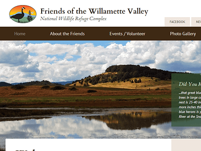 Friends Of The Willamette Valley NWRC - Website design refuge website wildlife