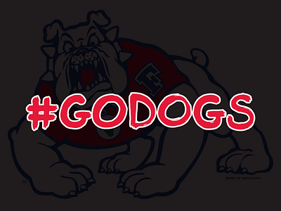 Go Dogs! brush bulldog college dog football fresno grunge lettering ncaa type typography