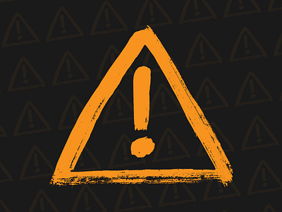 WARNING brush icon label orange paint pattern sign type warning