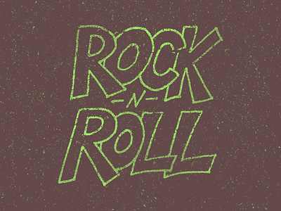 Rock 'n Roll art brush design distress grunge lettering pen type typography