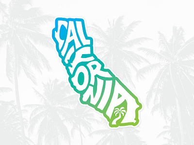 California beach ca california lettering outdoors skate sticker summer sun surf surfing typography