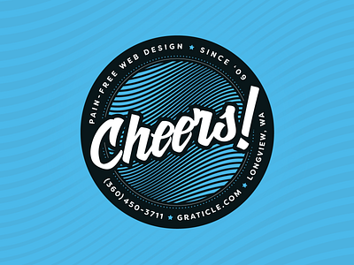 Cheers! blue coaster coaster design design drink print stickermule typography webdesign