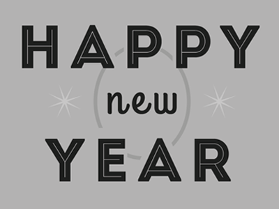 Happy New Year Notecard design new year postcard print wireframe