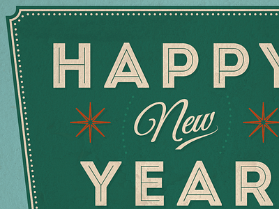 Happy New Year Notecard new year notecard sign texture vintage