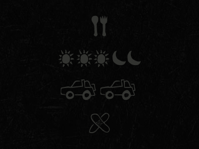 Icons bandaid car dark distress fork grunge icons moon spoon sun vehicle zombie