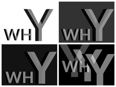 But why? 3d transparency typography white space