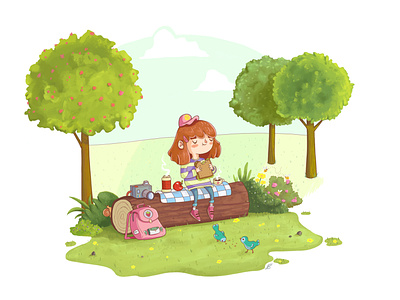 Always pack a picnic cute digital art food illustration nature photoshop picture book
