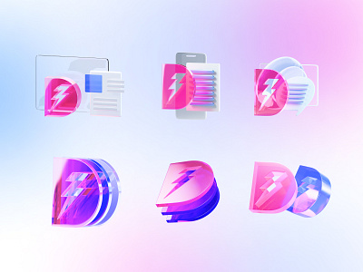 3D icons for project 3d 3dicon blender branding branding design design icon illustration logo logodesign logotype ui