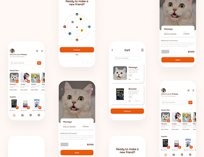 Pet Adoption App app design mobile concept pet adoption app pet store app ui ui design