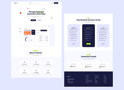 Finvest- A fintech landing page design finance web page design fintech landing page ui web design