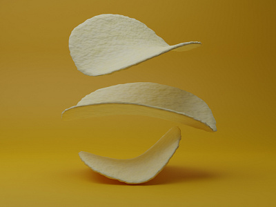 Crips | Chips | Blender 3d apero blender chips crips food frite huile jaune manger nourriture patate potato render rendu rond