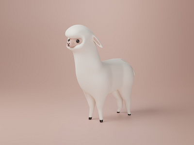 Lama | Blender 3d alpaga animal animale blender cute kawaii lama mignon model