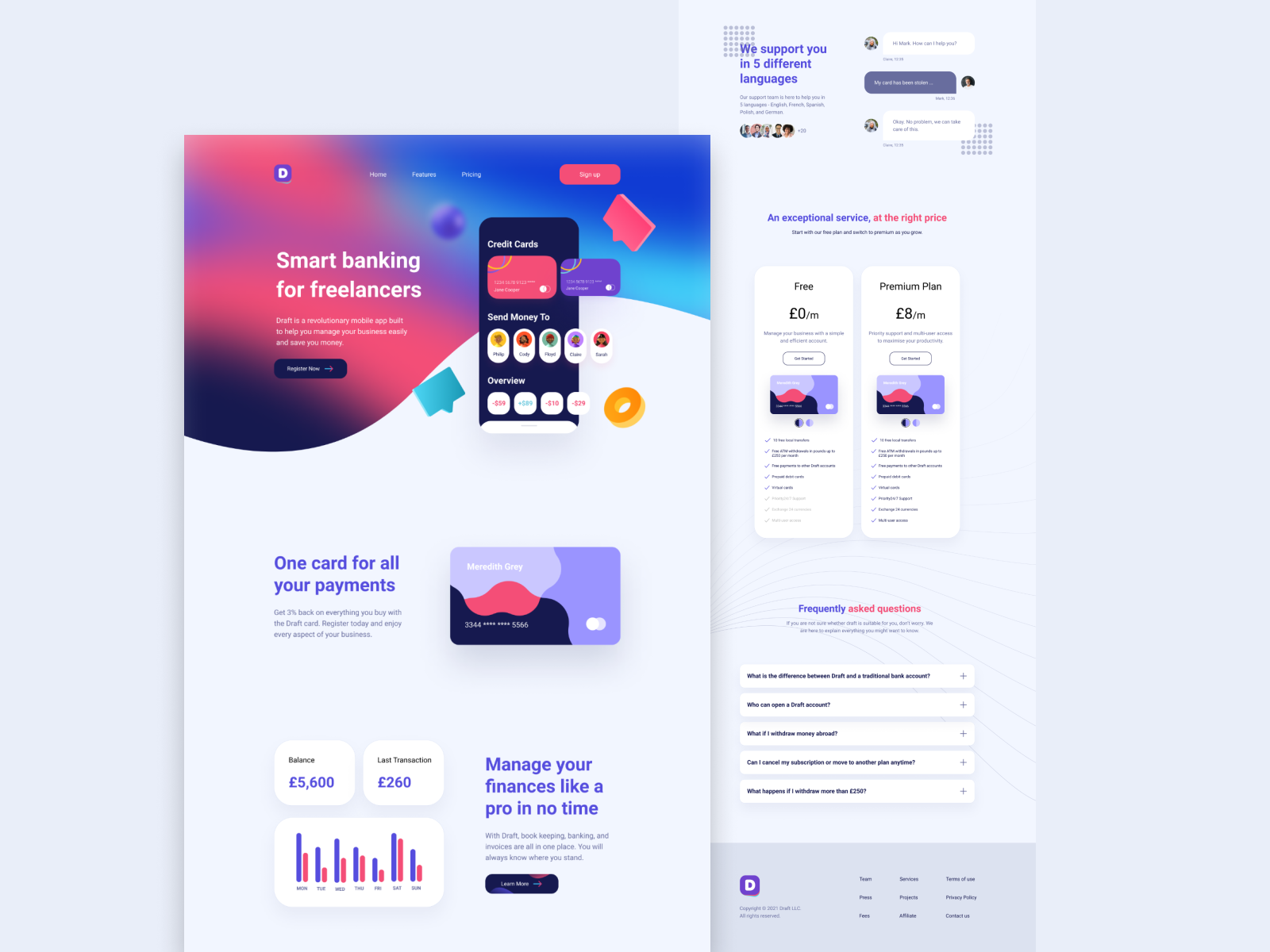 Landing page | Banking | Udemy course by Lucy Royle on Dribbble