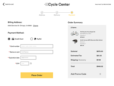 Checkout Page bicycle checkout checkout page dailyui payment ui