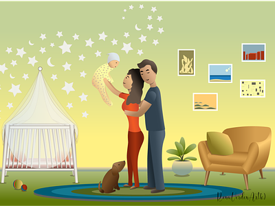 Happy maternity/personal project design family illustration vector