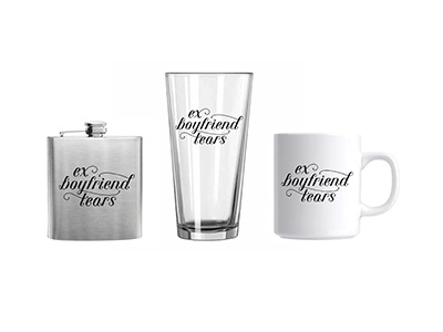 Ex Tears Merch Dribbble ball serif cup ex boyfriend flask hand lettering lettering mug script swirls tears type typography