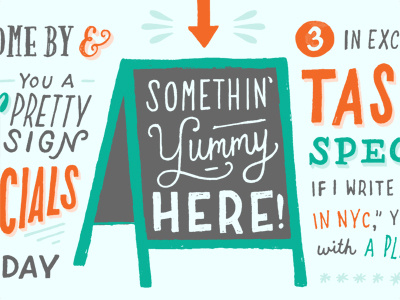 Something Yummy Here hand lettering lettering sketch typography
