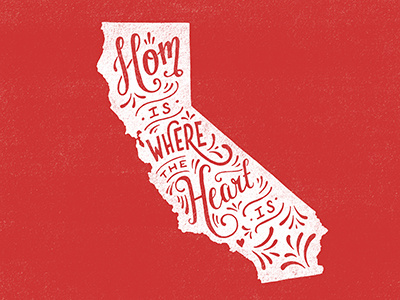 HOM Is Where The Heart Is california design hand lettering illustration lettering printmaking type typography
