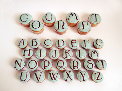 Gourmet Typeface cupcake delicious frosting gourmet handmade typeface typography