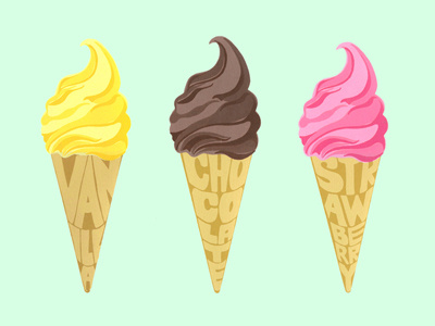 Typecream Cones ice cream cone silkscreen typography