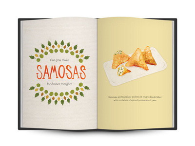 Exotic Eats - Samosas abc book children exotic eats food gourmet illustration samosa texture