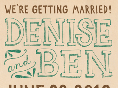 Denise and Ben ben denise invitation lettering santa fe save the date wedding