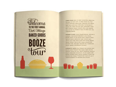 EVBGBT Pamphlet baked booze goods icons pamphlet tour typography