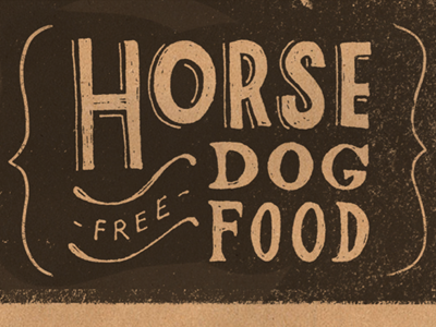 HFDF Packaging dog food horse lettering typography