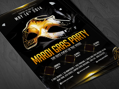 Mardi Gras Party flyer