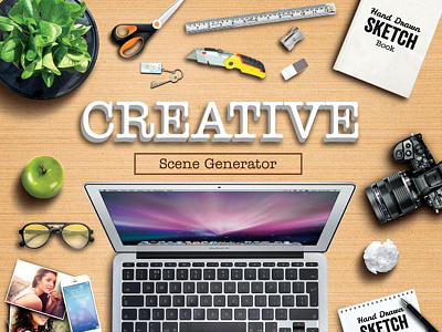 Creative scene generator acorn background book branding business card creative mockup scene mockups multipurpose professional scene screen