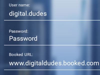 Concept of log in screen. android app blur gradient in log login password placeholder to