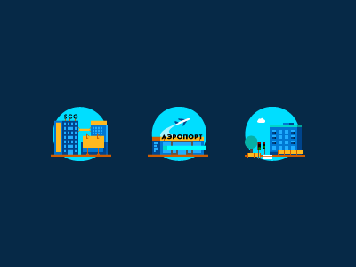 site icons airport animated animation building city cloud flat gif icon outdoor plane shape street