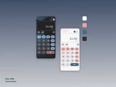 Day 004: Calculator blue blue and pink calculator daily ui dailyui design ui