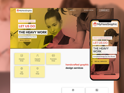myherographic.com - WebDesign for a Graphic Design Agency branding business creative agency designer prototyping typography ui ui design ux ux design web webdesign website website design