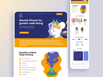 Website for Mind Ninja branding design designer graphic design illustration premium ui ux vector web webdesign