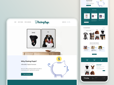 Website for Posing Pups branding design designer illustration logo ui ux vector web webdesign