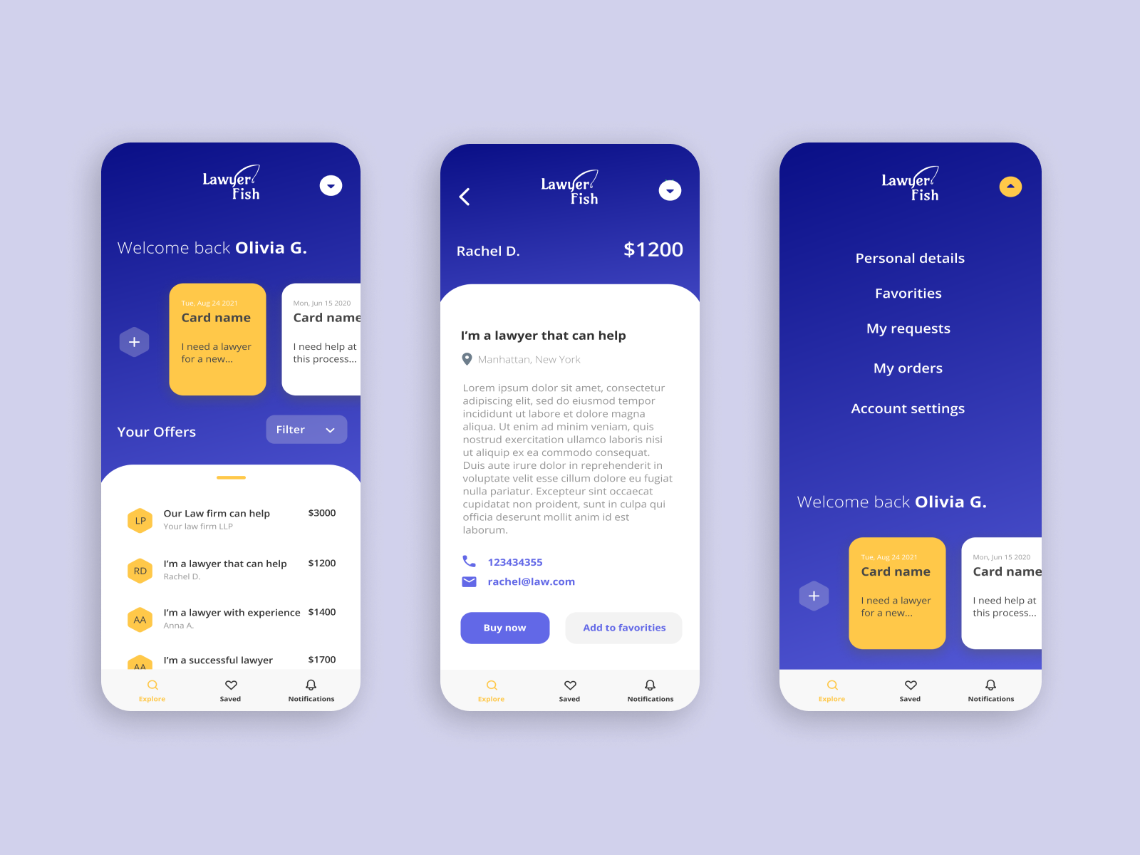 Wireframe design for Lawyer Fish by Andrej The Freelancer on Dribbble