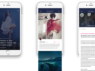 Luxe Fashion Blog, Mobile UI Design