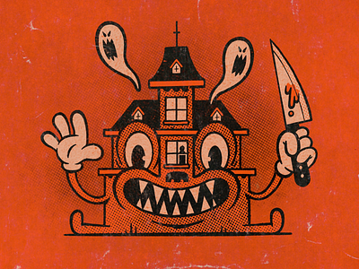 Murder House applepencil halloween illustration ipad ipadpro procreate retro vintage