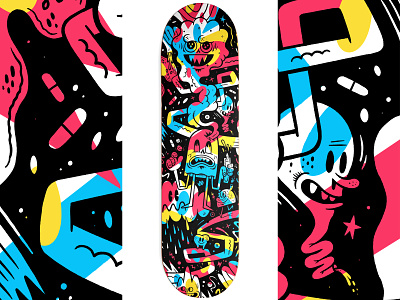 Headache - Skateboard Deck applepencil illustration ipadpro procreate skateboard skateboard deck