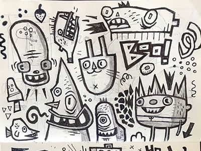 Sketchbook doodles drawing marker pen pencil sketchbook