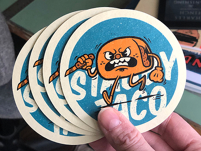 Stabby Tacos Coasters coasters illustration
