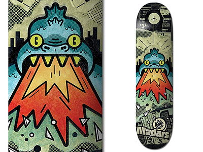 Skateboard for Element Brand collage deck illustration skateboard