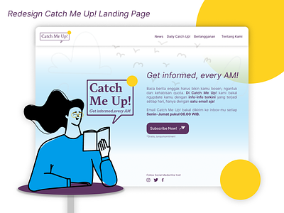 Redesign Catch Me Up! Landing Page 003 catch me up daily ui design exploration figma landing page project redesign skip ngoding house studio ui ui ux design user experience user interface ux