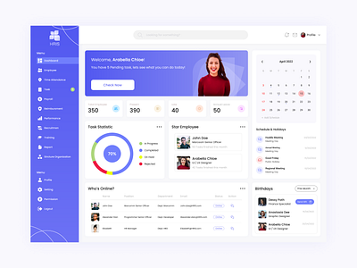 HRIS Dashboard admin ui dahsboard dashboard dashbroad design exploration figma hr hris modern ui saas task ui ui ux user dashboard user experience user interface ux website