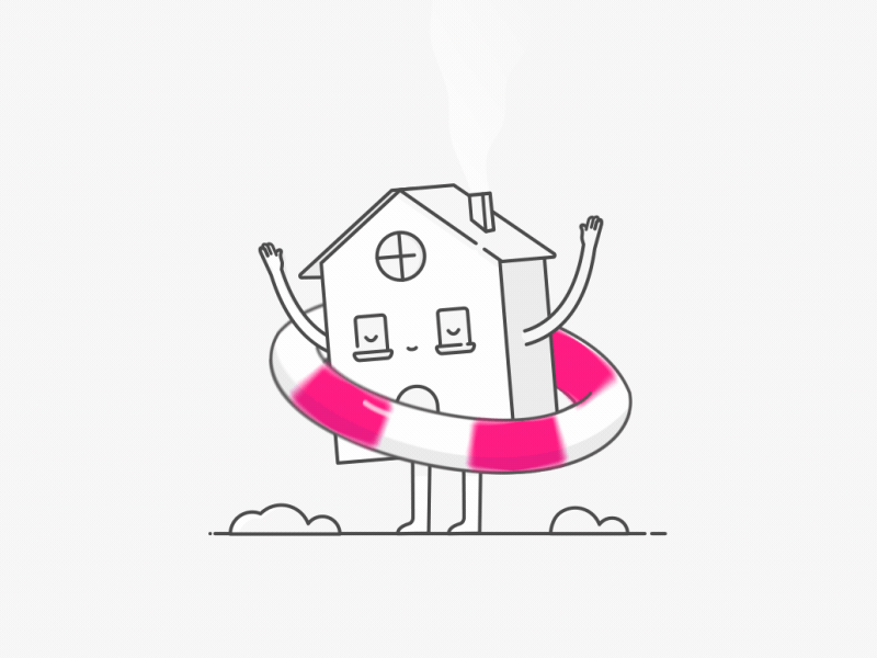 Safe House animation happy home house illustration relax safe safety spining