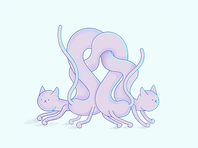 Tangled Cats blue cats cats love pink tangle