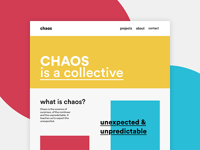 CHAOS collective website design flat grid menu navigation portfolio print site typography ui web