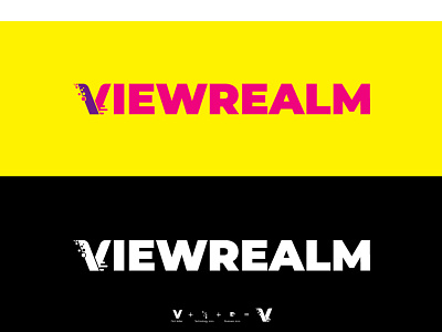 Viewrealm Logo branding callygraphy design graphic design illustration illustrator logo ui ux vector